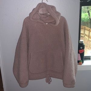 American eagle blush plush crop jacket